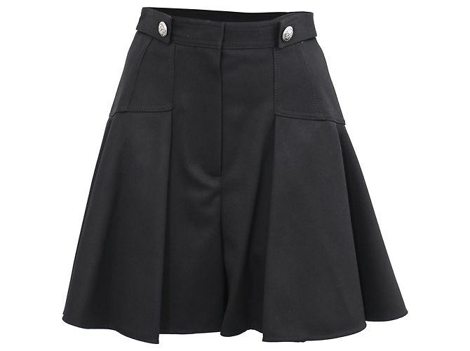 Alexander Mcqueen Flared Shorts in Black Wool