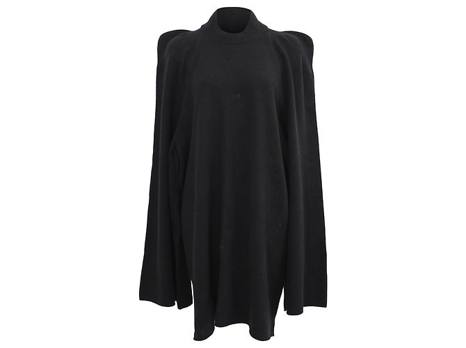 Rick Owens Tec Pullover aus schwarzem Kaschmir