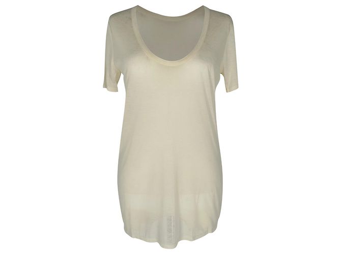 Top decote em U The Row em viscose creme