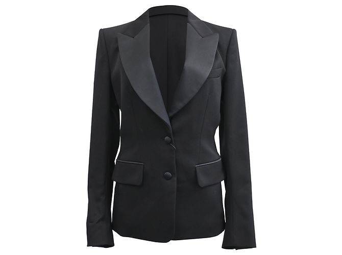 Yves Saint Laurent Saint Laurent Tuxedo Blazer in Black Wool