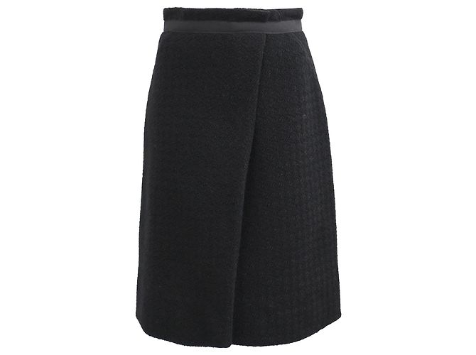 Louis Vuitton Midi-Rock aus schwarzer Wolle