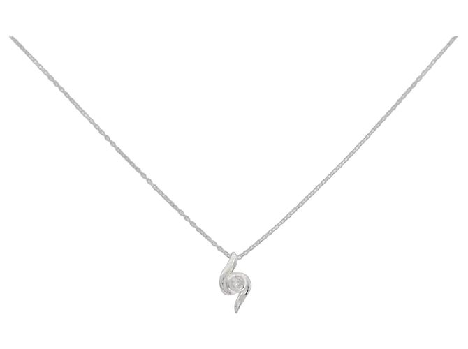 Autre Marque Collana in oro bianco K10 e diamanti