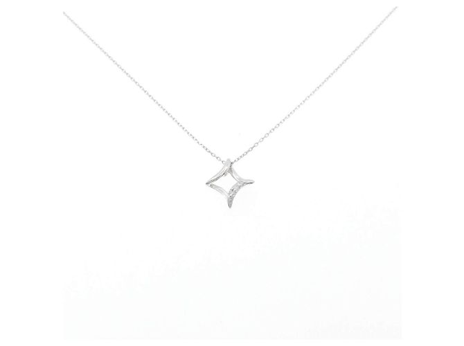 Autre Marque Collar de oro blanco K10 y diamantes