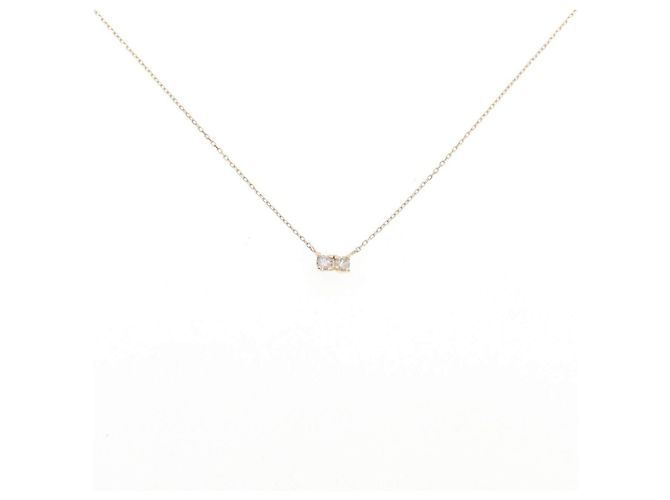 Autre Marque Collana in oro giallo K10 e diamanti