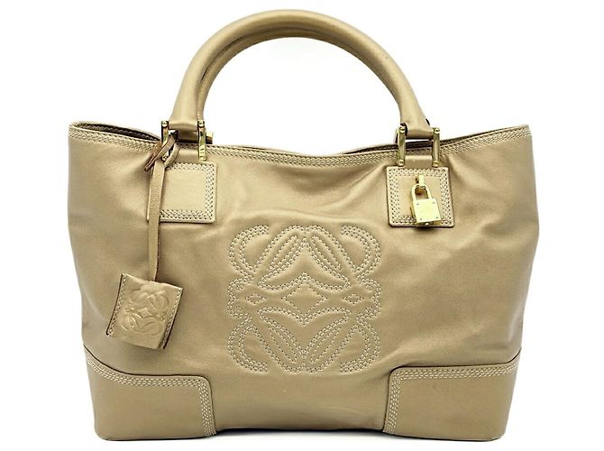 Sac Tote Loewe en cuir doré