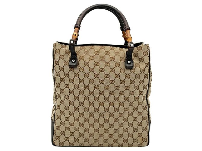 Sac cabas Gucci Bamboo GG Canvas