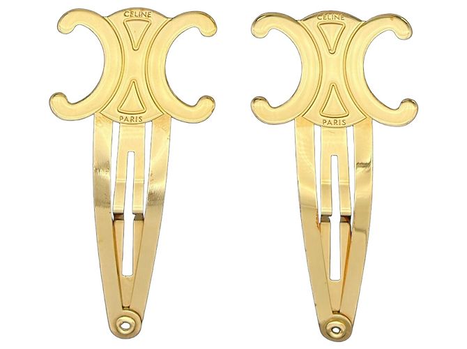 Céline Pinzas para el pelo Celine Triomphe de metal dorado (Set de 2)