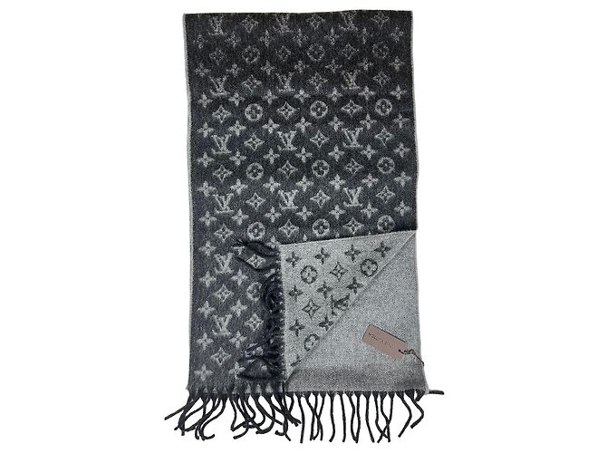 Louis Vuitton Monogram Wolle Kaschmir Schal Grau