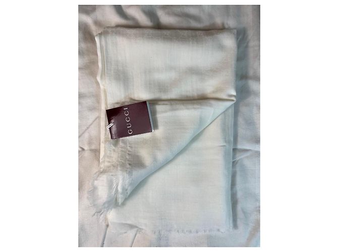 Bufanda Gucci GG Supreme en algodón blanco