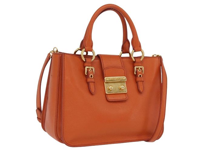 Miu Miu Satchel Conversível com Bolso Frontal em Couro Medium