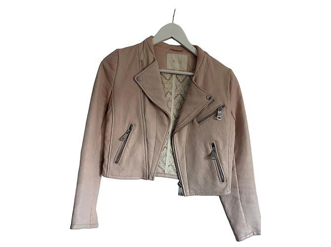Maje pink leather jacket