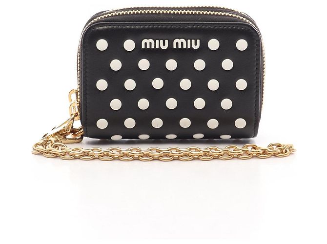 Miu Miu Polka Dot Leather Card Case