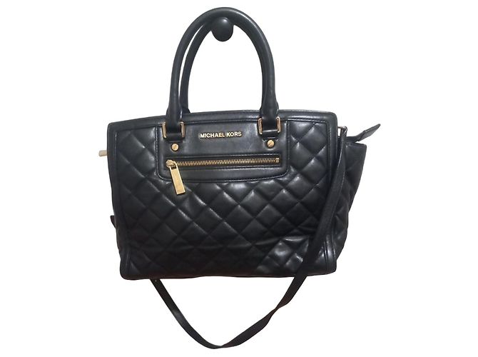 Michael Kors black quilted leather bag