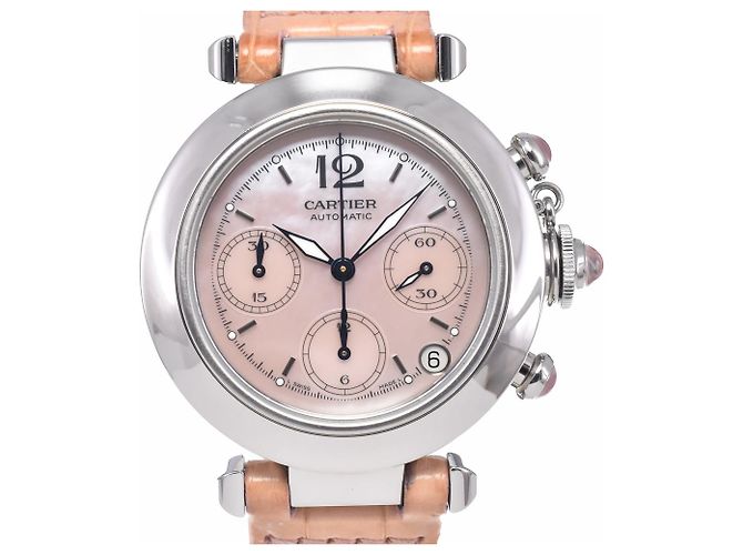 Cartier Pasha C Automatic Couro e Aço