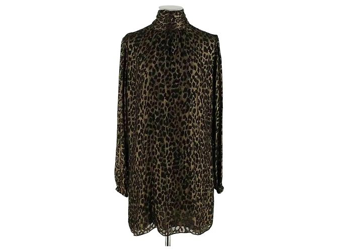 Autre Marque Saint Laurent Seidenkleid Gold