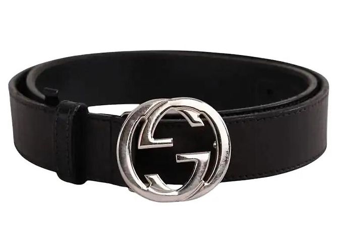 Cinturón Gucci de cuero negro