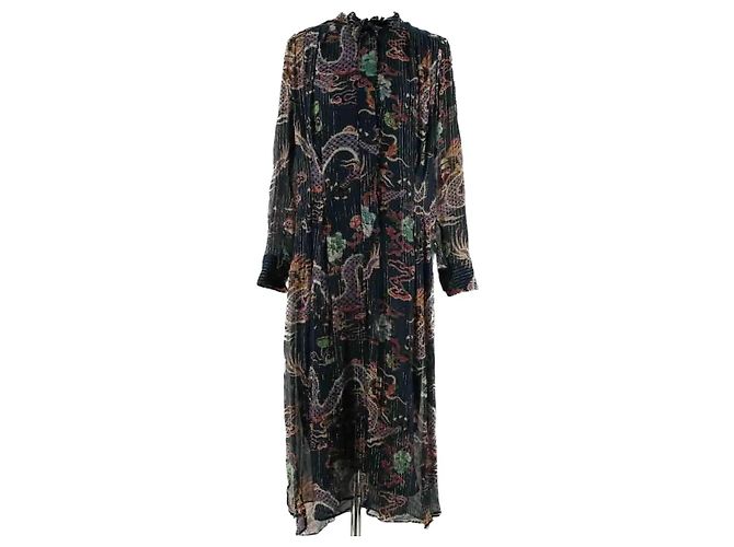 Vestido de seda azul Isabel Marant