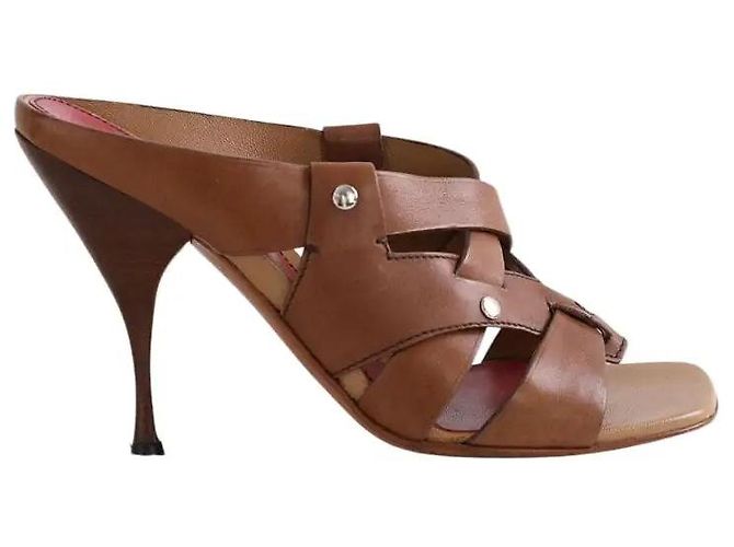 Prada Mules aus braunem Leder