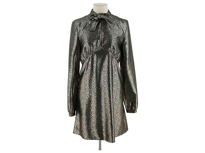Autre Marque Saint Laurent Kleid Gold Viscose