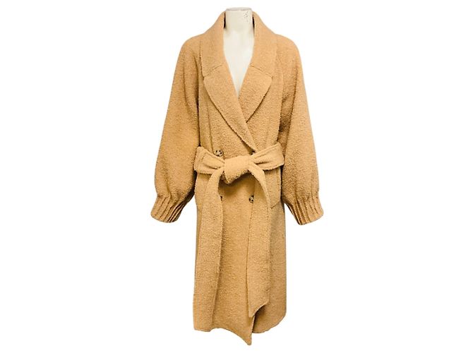 Autre Marque Elleme Camel Chouchou Mantel mit Gürtel