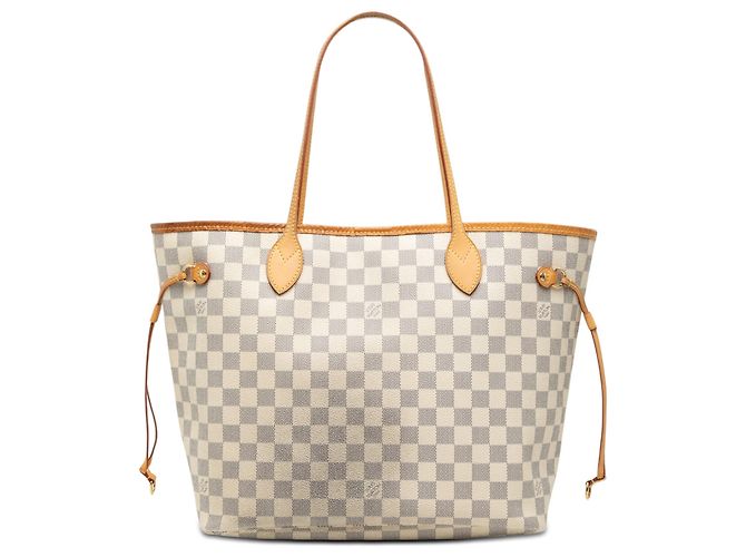 Sac cabas Louis Vuitton Neverfull MM Damier Azur Blanc