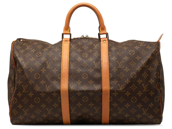 Sac de voyage Louis Vuitton Monogram Keepall 50 Marron