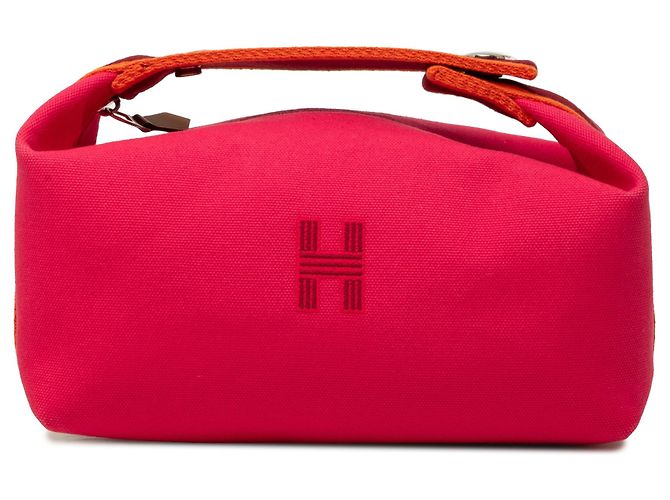Bolsa Vanity Hermès Small Toile Bride A Brac Rosa