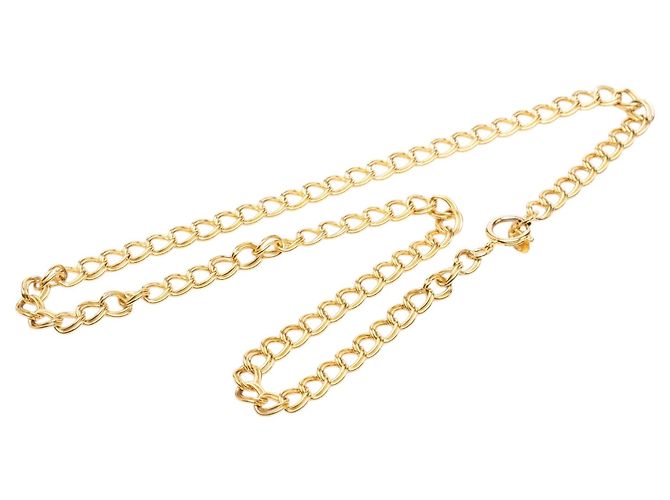 Collana a catena Chanel placcata oro