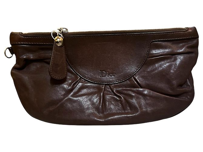 Dior Leather Babe Clutch Brown