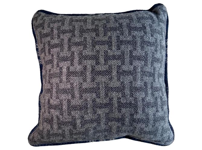 Hermès H-Pattern Reversible Wool Cushion