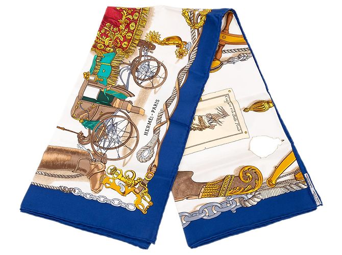 Hermès Musee Seidentuch Blau 90