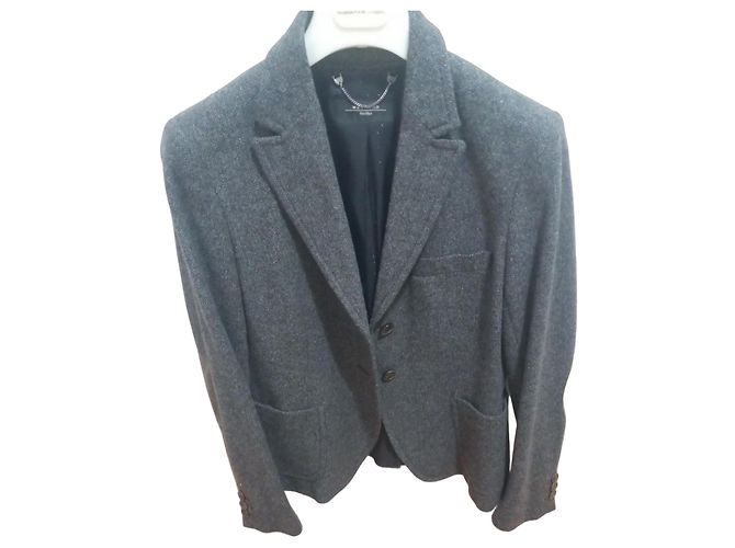 Weekend Max Mara Grey wool jacket with elbow patches
