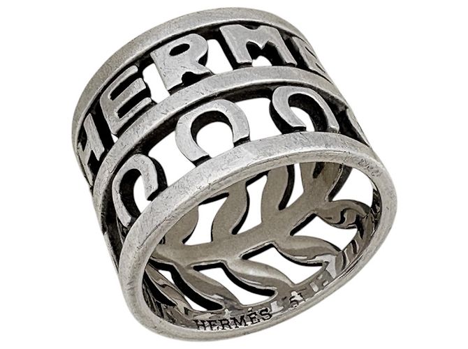 Hermès Hermes Campagne Silver Band Ring