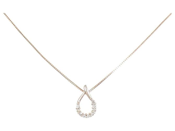 Autre Marque K10 Pink Gold Diamond Halskette
