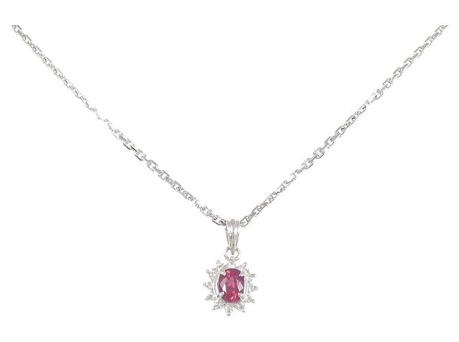 Autre Marque Collier Pt900 Rubis et Diamants