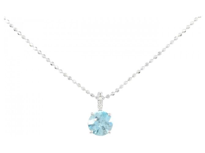 Autre Marque Collar de oro blanco Au750 y circonitas