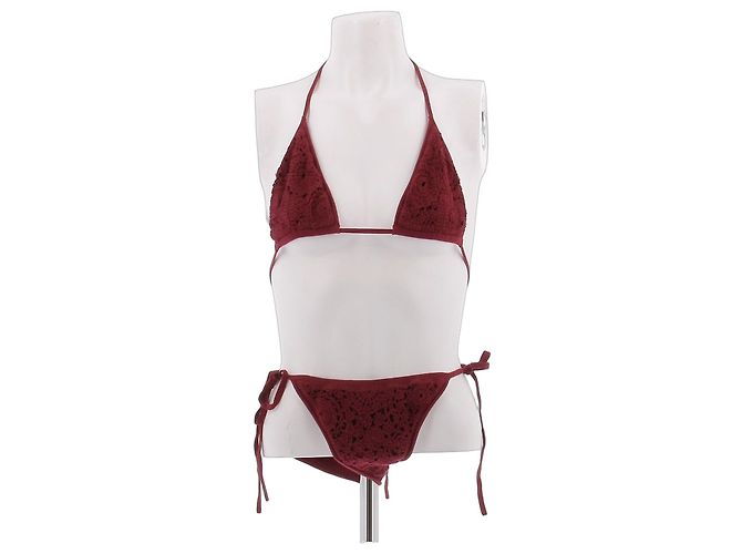 Eric Bompard Bikini burdeos de algodón