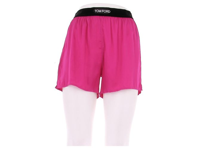 Tom Ford Shorts de seda fúcsia