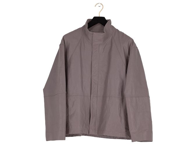 Giacca in pelle grigia Cos