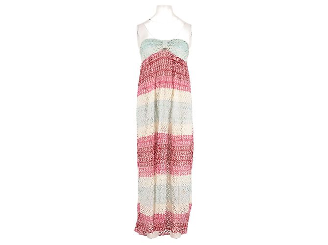 Missoni Maxikleid rosa gestreift