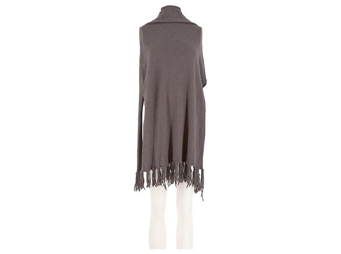 Autre Marque Grauer Kaschmir-Poncho