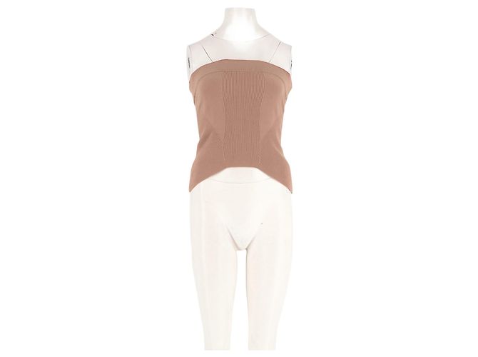 Top bandeau ajustado bege DKNY