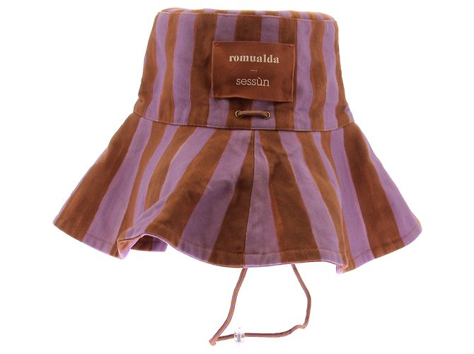 Autre Marque Cappello bucket a righe viola e marrone
