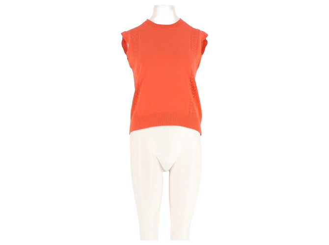 Autre Marque Polo sem mangas de algodão laranja ALYSI