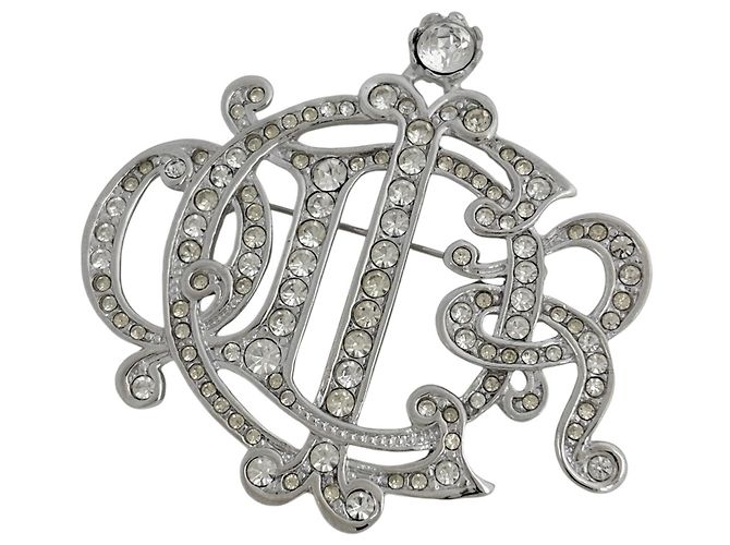 Spilla Christian Dior in strass argento