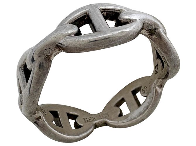 Chaîne d'ancre Hermès Anello Hermes Silver Band Ring Chaine d'Ancre Enchainée PM
