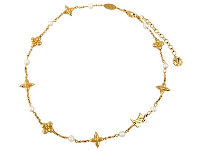 Colar Louis Vuitton Louisa GP de Pérolas Sintéticas e Ouro
