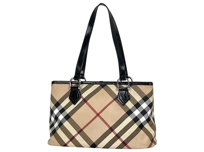 Burberry Check Pattern Tote Bag