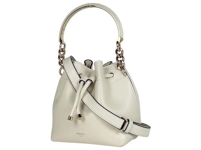Bolsa de couro branco Jimmy Choo