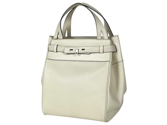 Bolsa de couro Valextra B-Cube em Ivory